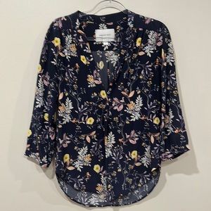 Amour Vert Amy Silk blouse / French Jardin Navy Small